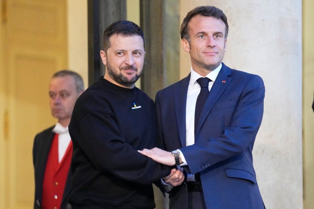 Ukraine’s Zelenskyy and France president Emmanuel Macron