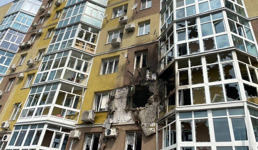 residential building in Russian City of Voronezh struck by drone